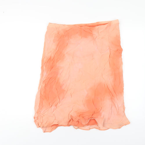 Marks and Spencer Womens Orange Viscose A-Line Skirt Size 18