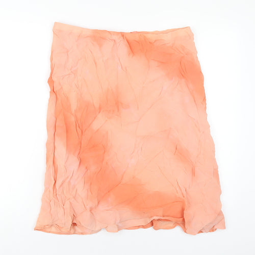 Marks and Spencer Womens Orange Viscose A-Line Skirt Size 18
