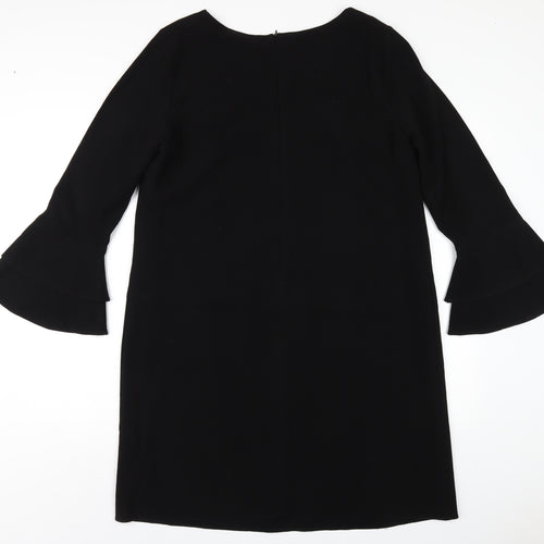 Wallis Womens Black Polyester A-Line Size 14 V-Neck Zip