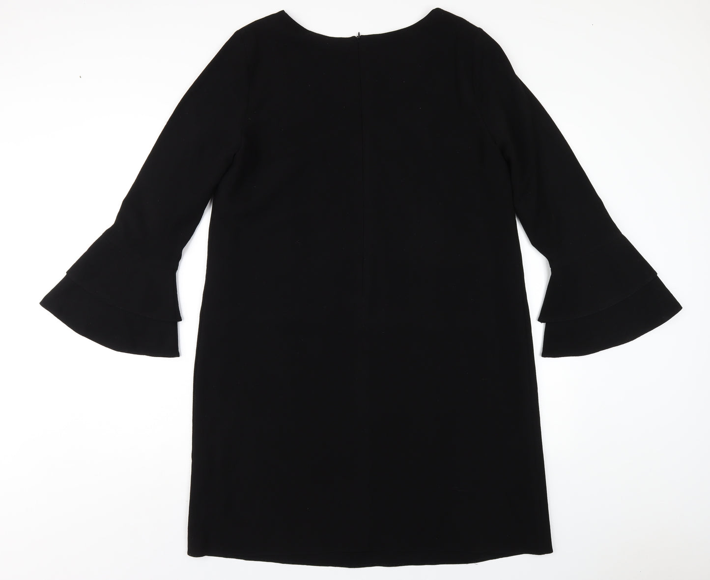 Wallis Womens Black Polyester A-Line Size 14 V-Neck Zip