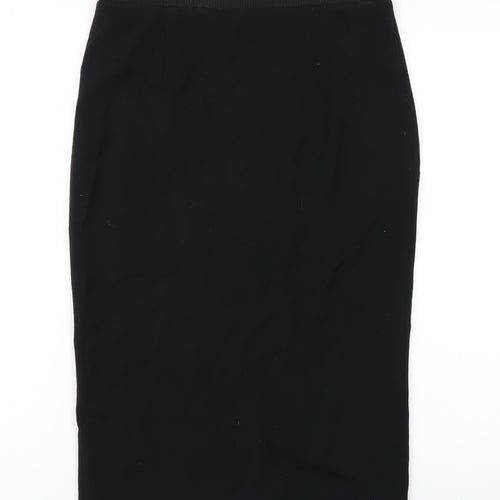 Zara Womens Black Polyester Straight & Pencil Skirt Size M Zip