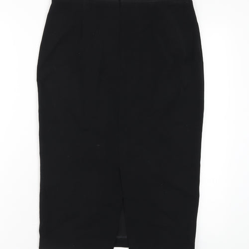 Zara Womens Black Polyester Straight & Pencil Skirt Size M Zip