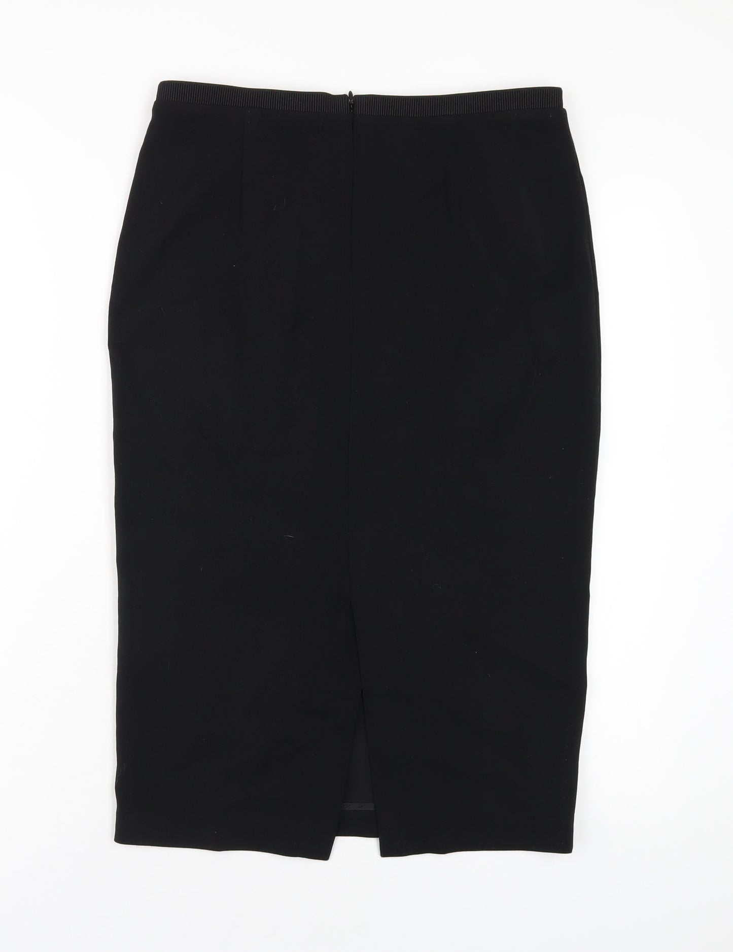 Zara Womens Black Polyester Straight & Pencil Skirt Size M Zip