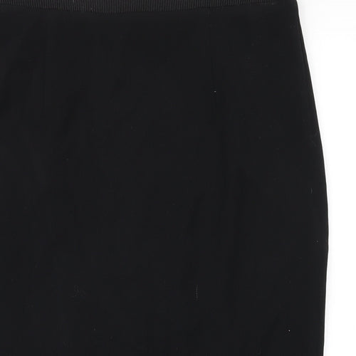 Zara Womens Black Polyester Straight & Pencil Skirt Size M Zip