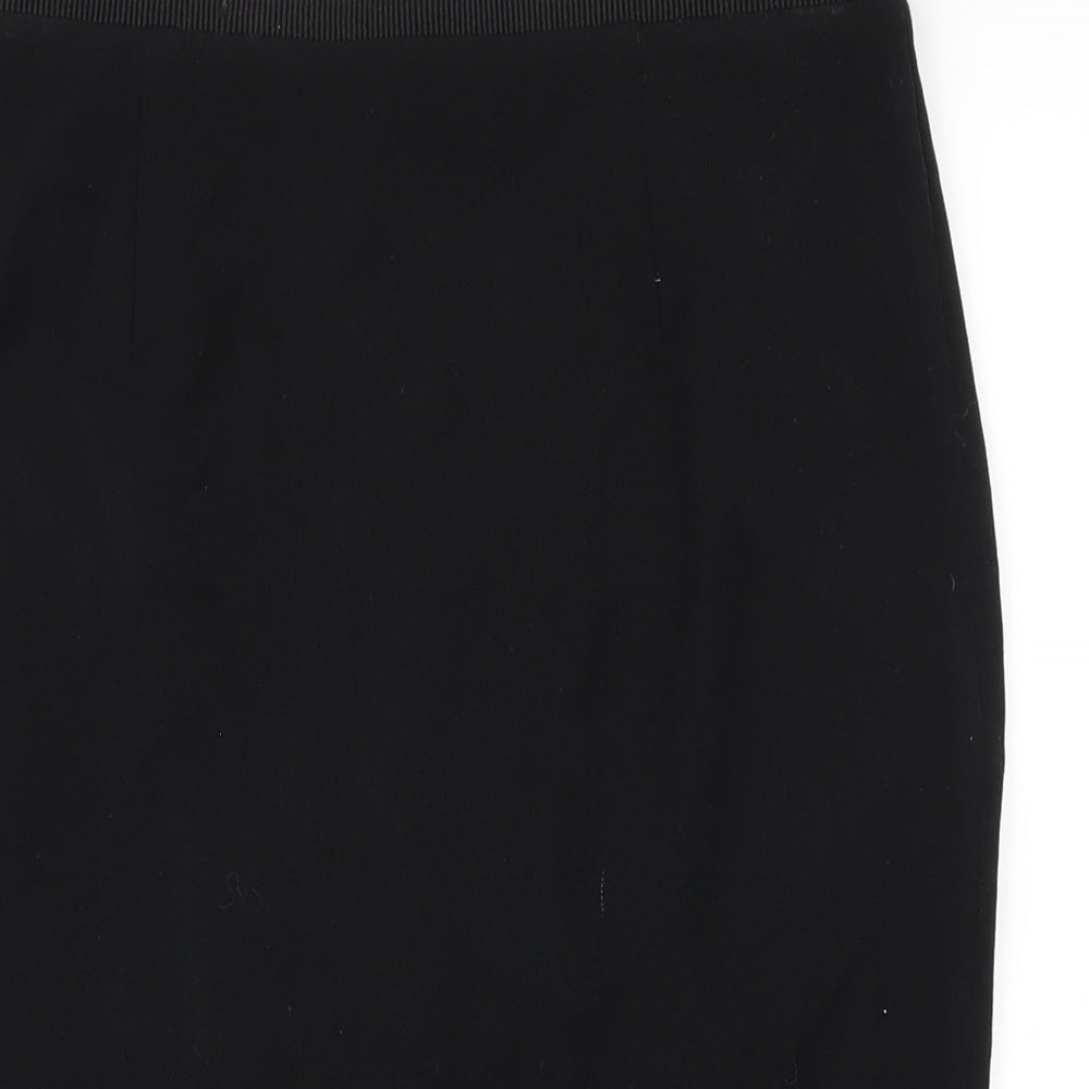 Zara Womens Black Polyester Straight & Pencil Skirt Size M Zip