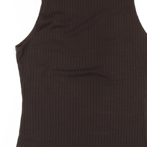 I SAW IT FIRST Womens Brown Polyester Bodycon Size 12 Roll Neck Pullover