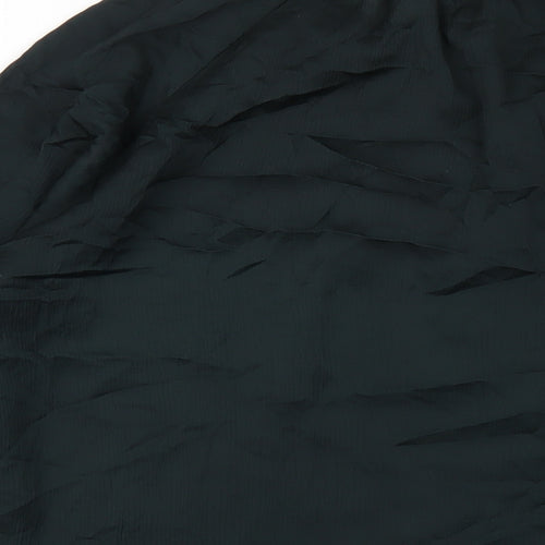 H&M Womens Green Polyester Basic Button-Up Size 8 Round Neck