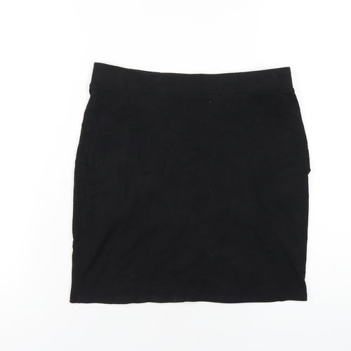 H&M Womens Black Cotton Straight & Pencil Skirt Size S