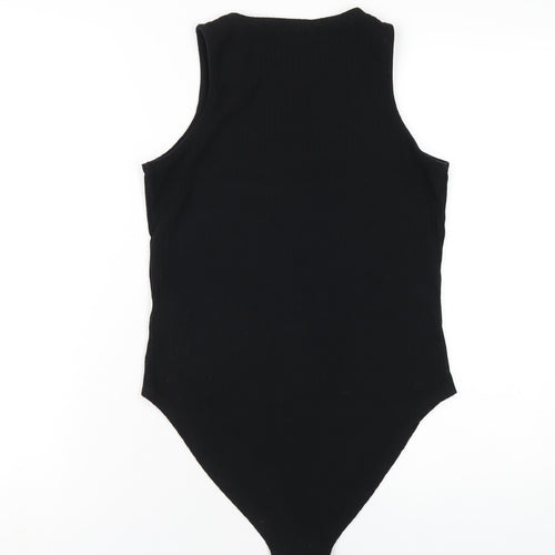 Nasty Gal Womens Black Polyester Bodysuit One-Piece Size 14 Snap