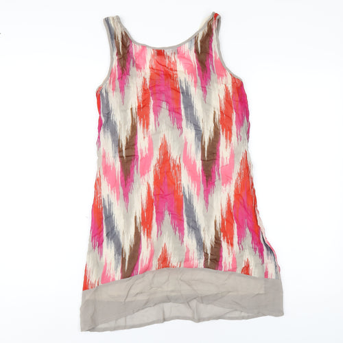 ASOS Womens Multicoloured Geometric Polyester Tank Dress Size 8 Scoop Neck Pullover