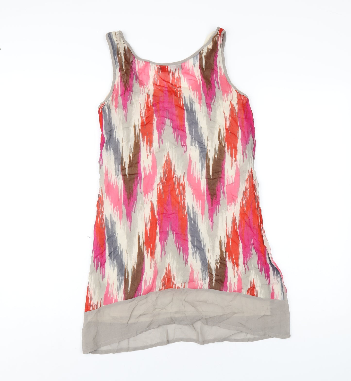 ASOS Womens Multicoloured Geometric Polyester Tank Dress Size 8 Scoop Neck Pullover