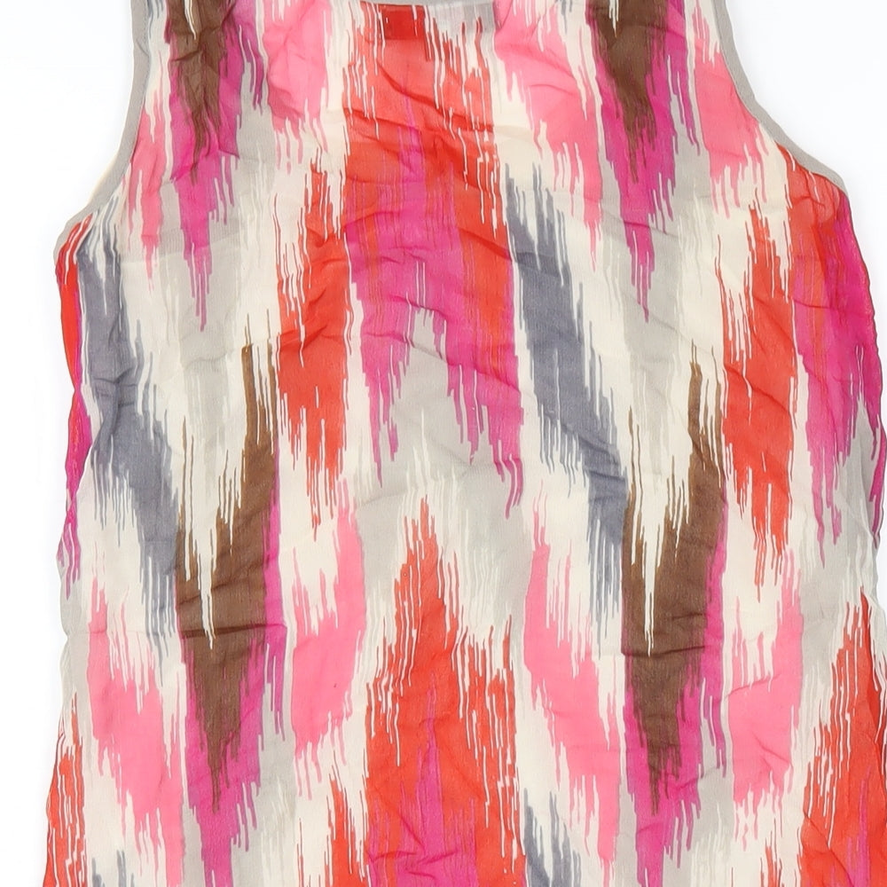 ASOS Womens Multicoloured Geometric Polyester Tank Dress Size 8 Scoop Neck Pullover
