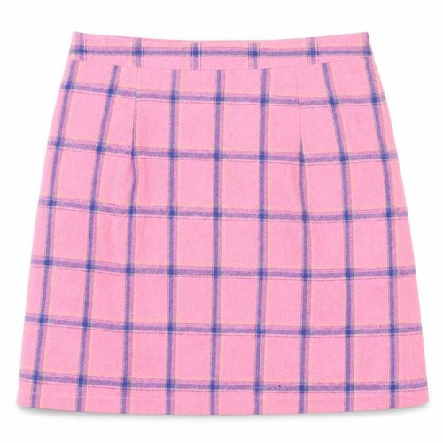 Heartbreak Womens Pink Plaid Cotton A-Line Skirt Size 10 Zip