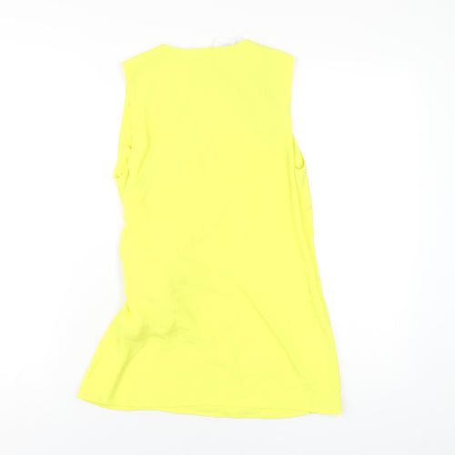 Warehouse Womens Yellow Polyester Wrap Blouse Size 8 V-Neck