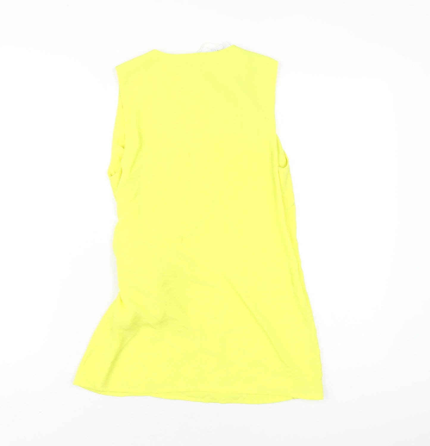 Warehouse Womens Yellow Polyester Wrap Blouse Size 8 V-Neck