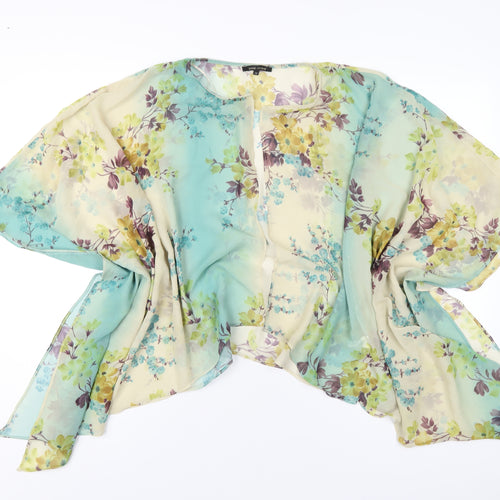 River Island Womens Multicoloured Geometric Polyester Kimono T-Shirt Size 12 V-Neck