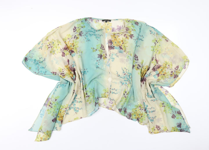 River Island Womens Multicoloured Geometric Polyester Kimono T-Shirt Size 12 V-Neck