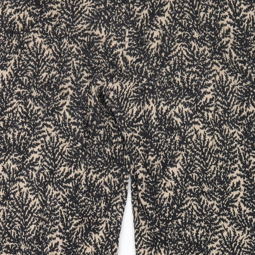 NEXT Womens Black Geometric Viscose Jogger Trousers Size 14 L29 in Regular