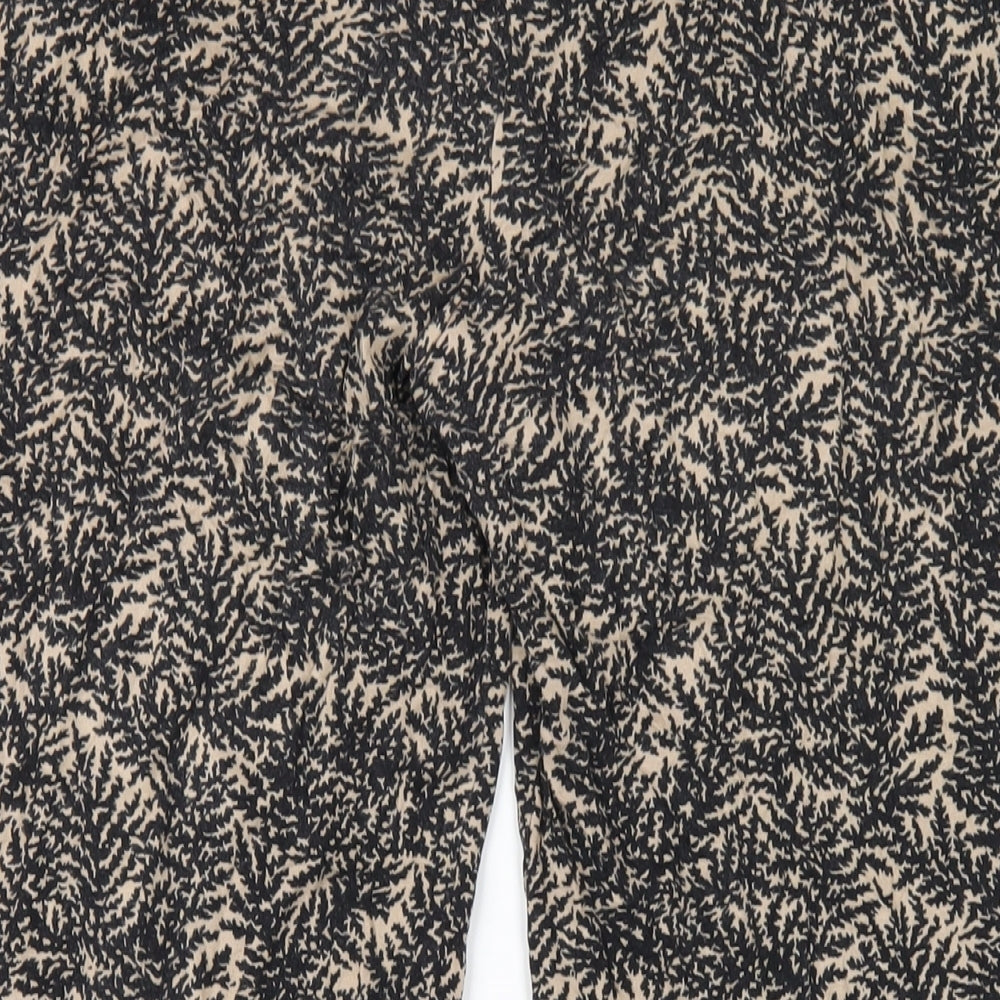 NEXT Womens Black Geometric Viscose Jogger Trousers Size 14 L29 in Regular