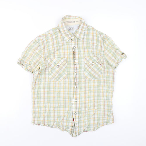 Replay Womens Multicoloured Plaid Cotton Basic Button-Up Size S Collared