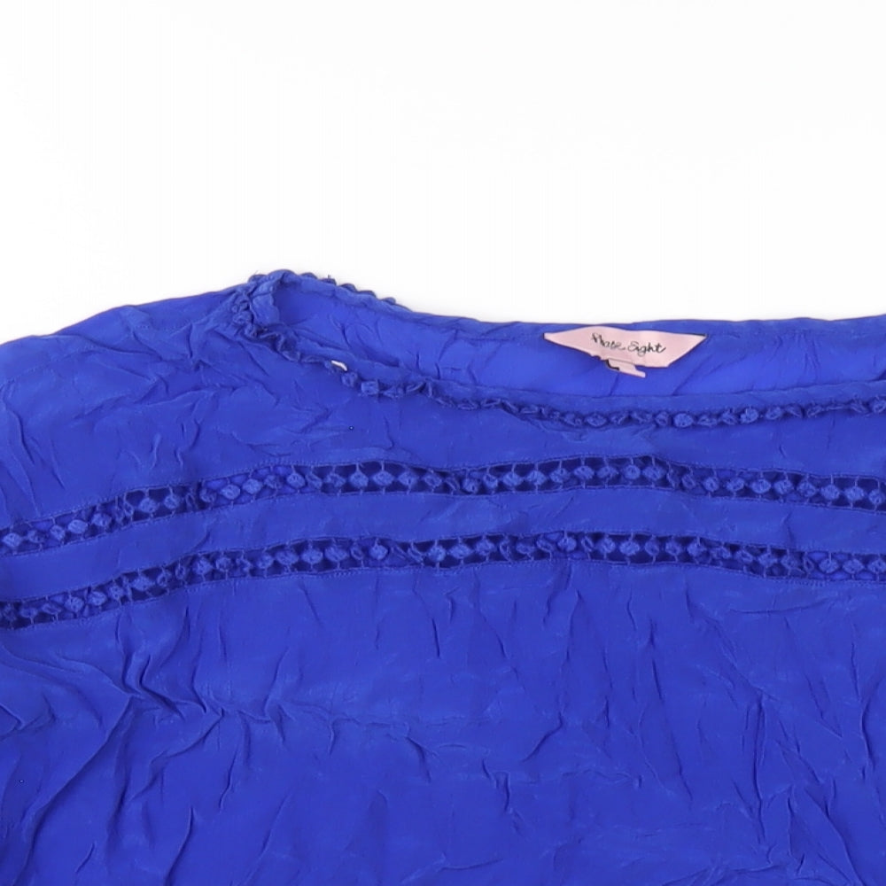 Phase Eight Womens Blue Polyester Basic T-Shirt Size 14 Round Neck