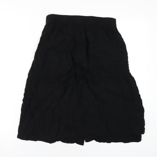 FOREVER 21 Womens Black Viscose A-Line Skirt Size S Button