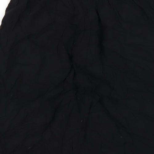 FOREVER 21 Womens Black Viscose A-Line Skirt Size S Button