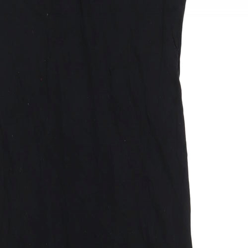 Select Womens Black Viscose T-Shirt Dress Size 14 Round Neck Pullover