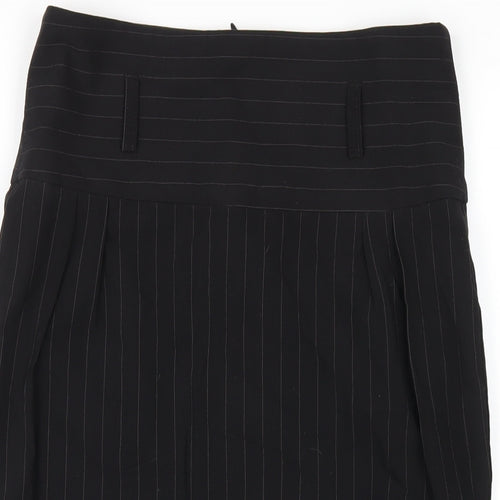 Select Womens Black Striped Polyester Straight & Pencil Skirt Size 10 Zip