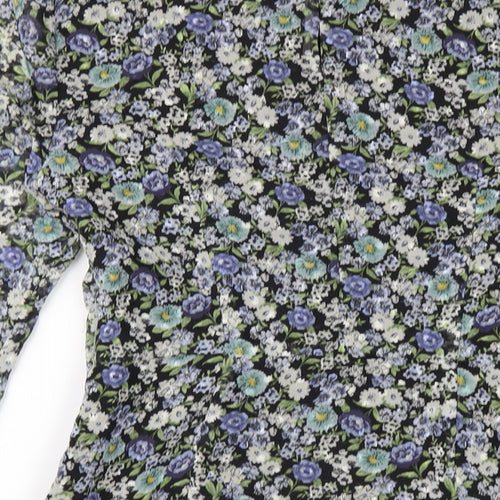 NEXT Womens Multicoloured Floral Polyester A-Line Size 10 V-Neck Zip