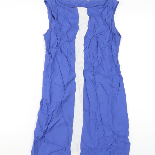 Mango Womens Blue Viscose Tank Dress Size S Round Neck Pullover