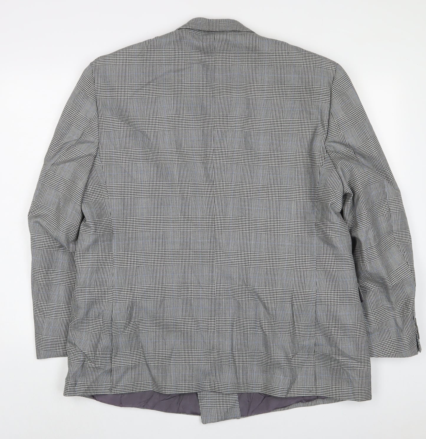 Skopes Mens Grey Plaid Wool Jacket Suit Jacket Size 44 Regular