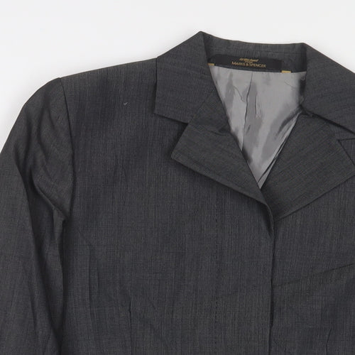 St Michael Womens Grey Jacket Blazer Size 8 Button