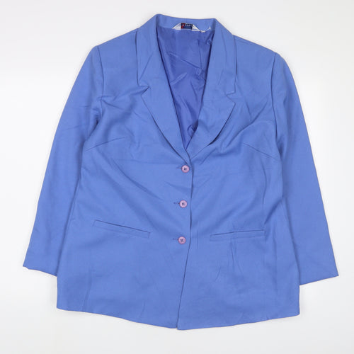 Damart Womens Blue Jacket Blazer Size 18 Button