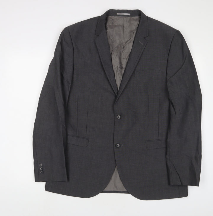 NEXT Mens Grey Wool Jacket Suit Jacket Size 44 Regular