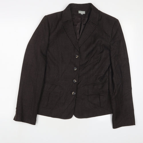 NAF NAF Womens Brown Jacket Blazer Size 12 Button