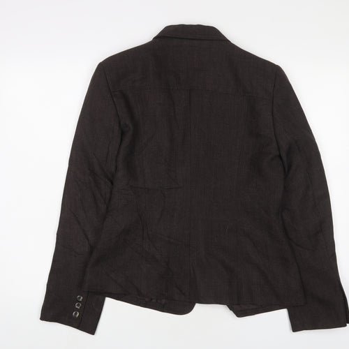 NAF NAF Womens Brown Jacket Blazer Size 12 Button
