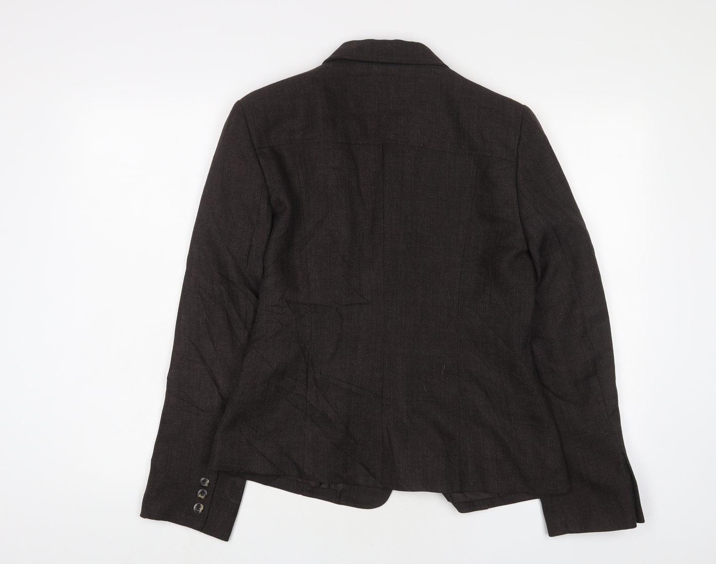 NAF NAF Womens Brown Jacket Blazer Size 12 Button