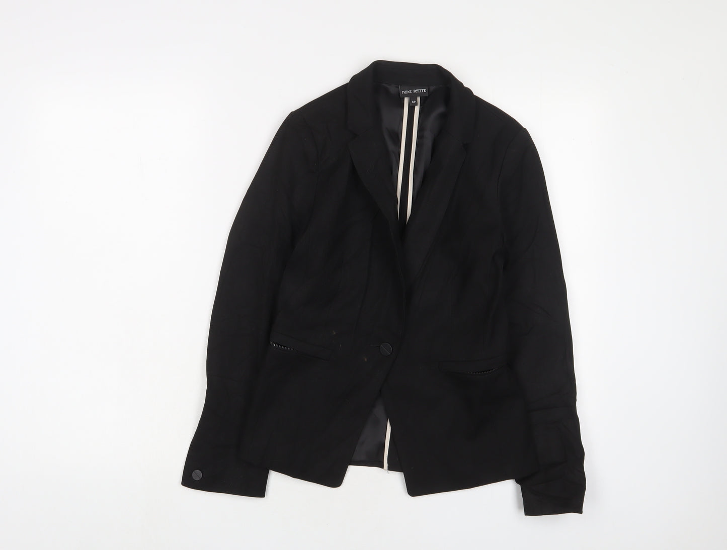 NEXT Womens Black Jacket Blazer Size 6 Button