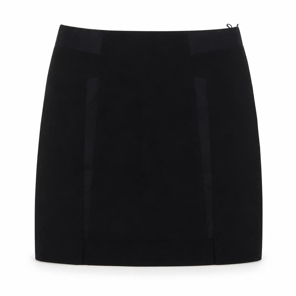 H&M Womens Black Cotton A-Line Skirt Size 6 Zip