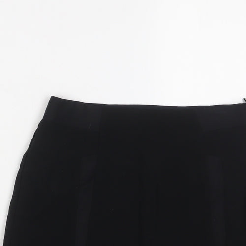 H&M Womens Black Cotton A-Line Skirt Size 6 Zip