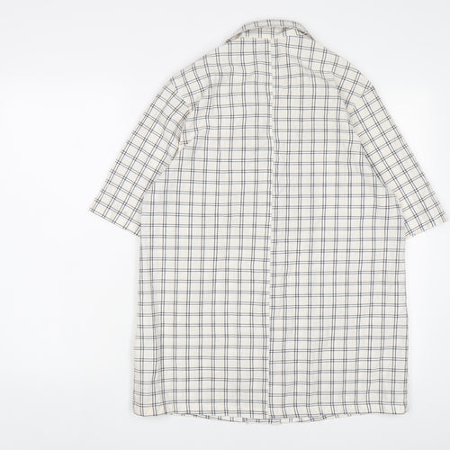 ASOS' Womens Multicoloured Plaid Cotton Basic Button-Up Size 8 Collared - Oversized