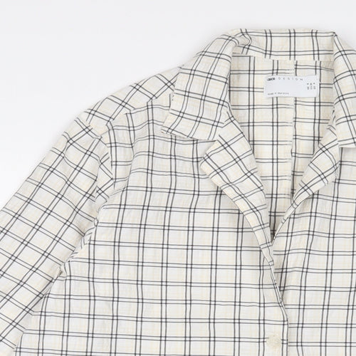 ASOS' Womens Multicoloured Plaid Cotton Basic Button-Up Size 8 Collared - Oversized
