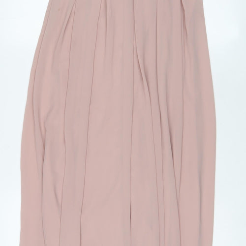 TFNC Womens Pink Polyester A-Line Size 10 V-Neck Zip
