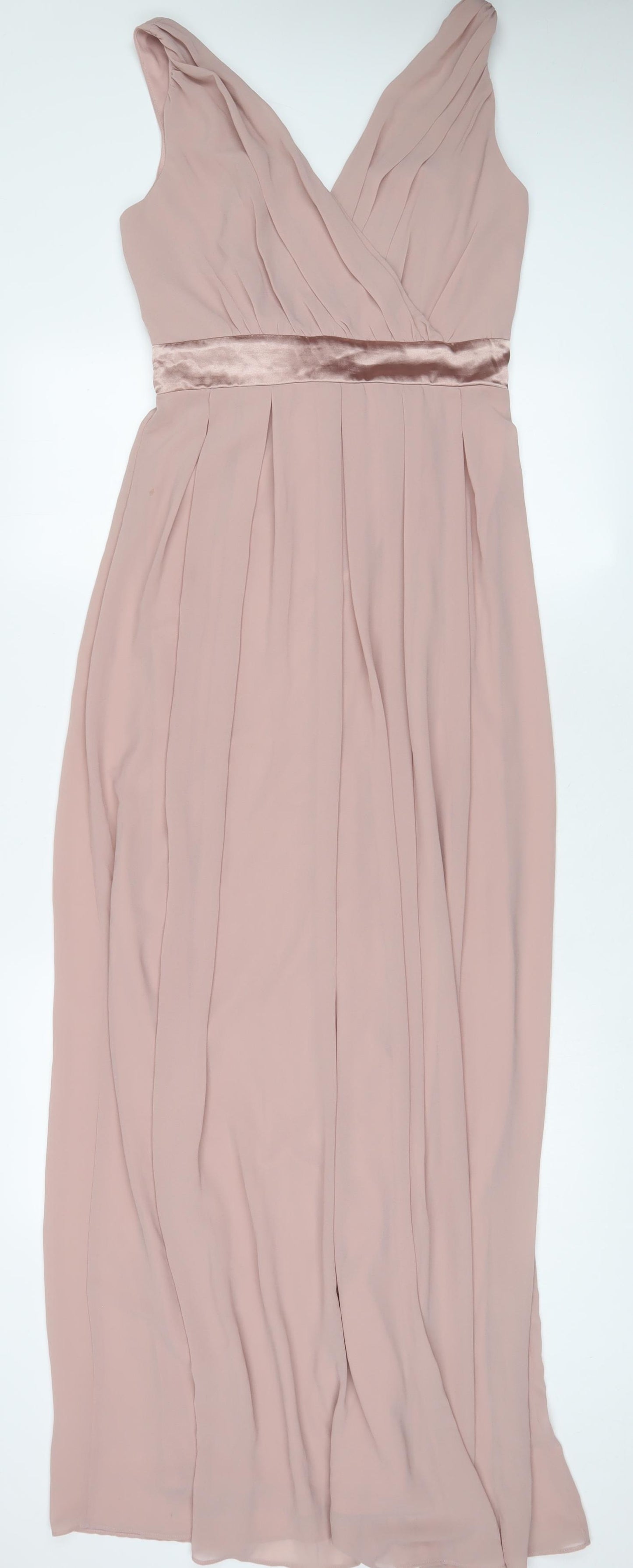 TFNC Womens Pink Polyester A-Line Size 10 V-Neck Zip