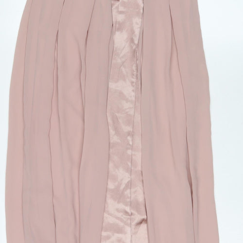 TFNC Womens Pink Polyester A-Line Size 10 V-Neck Zip