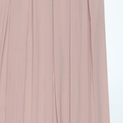 TFNC Womens Pink Polyester A-Line Size 10 V-Neck Zip