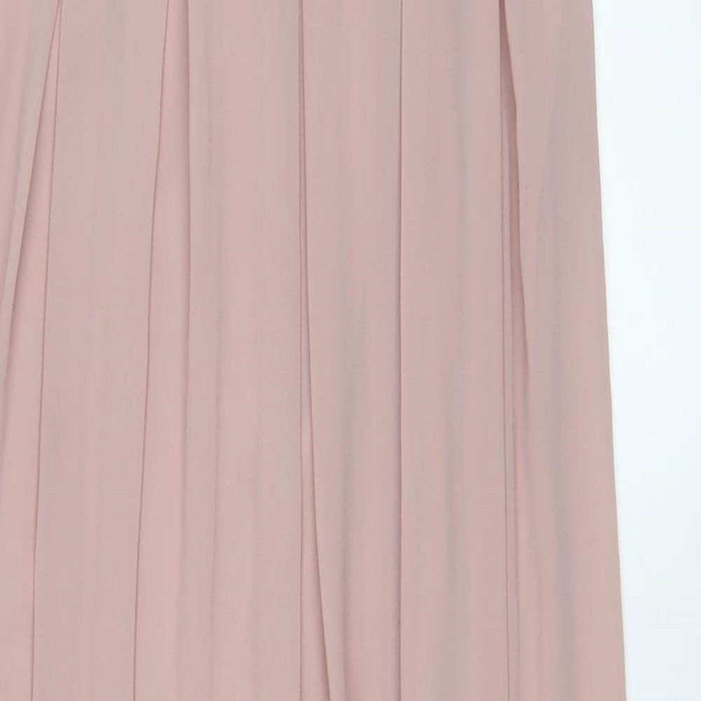 TFNC Womens Pink Polyester A-Line Size 10 V-Neck Zip