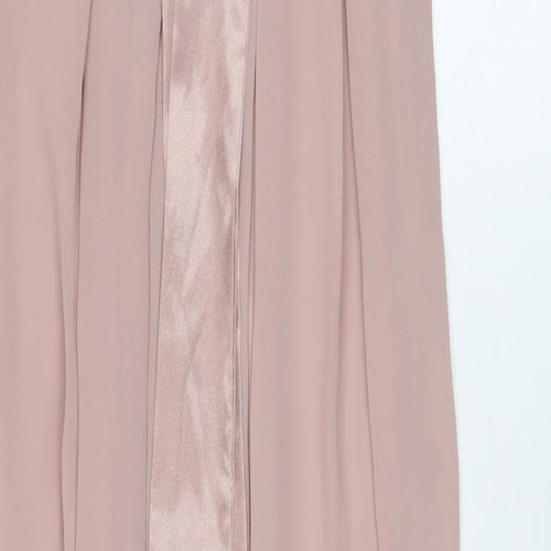 TFNC Womens Pink Polyester A-Line Size 10 V-Neck Zip
