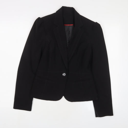 New Look Womens Black Jacket Blazer Size 10 Button